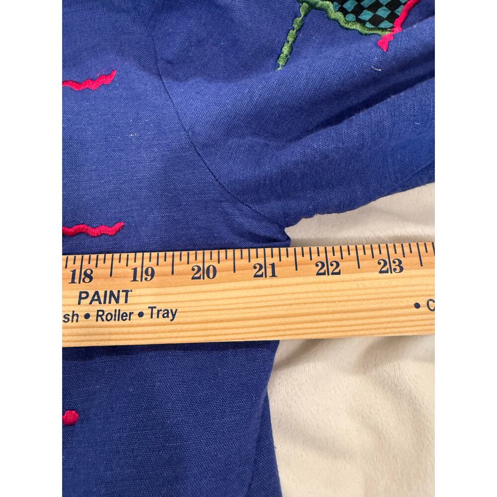 Alex Kim Multicolor Embroidered Patchwork Button … - image 7